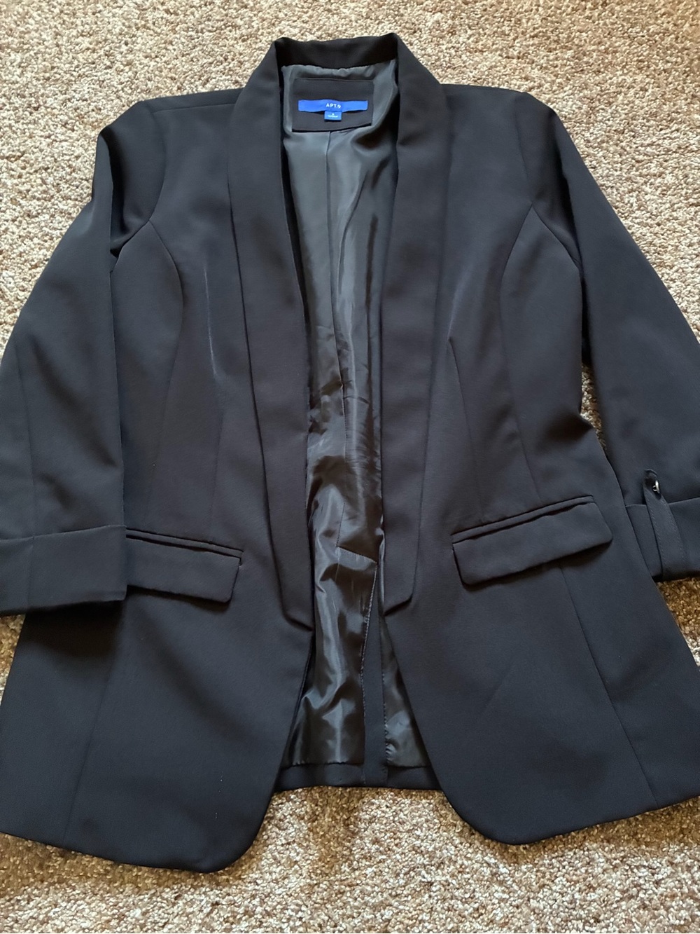 Black APT 9 3/4 Sleeve Blazer- Small